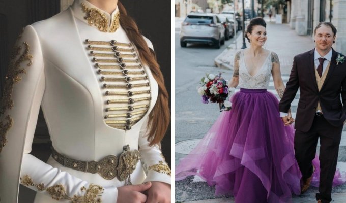 Невесты, которые отказались от классических свадебных платьев в пользу креативных нарядов (19 фото)