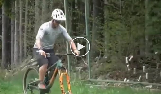 Lawn mower bike at work