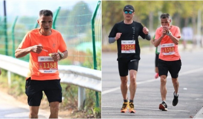 Chinese marathon runner "Smoker" disqualified for smoking during marathon (3 photos + 1 video)