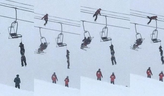 Спасение лыжника (2 фото)
