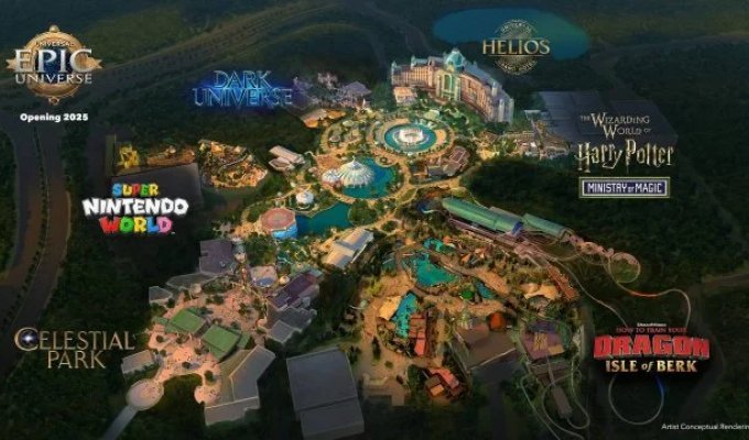 В Орландо открылся Epic Universe - расширенный парк Universal (2 фото + 2 видео)