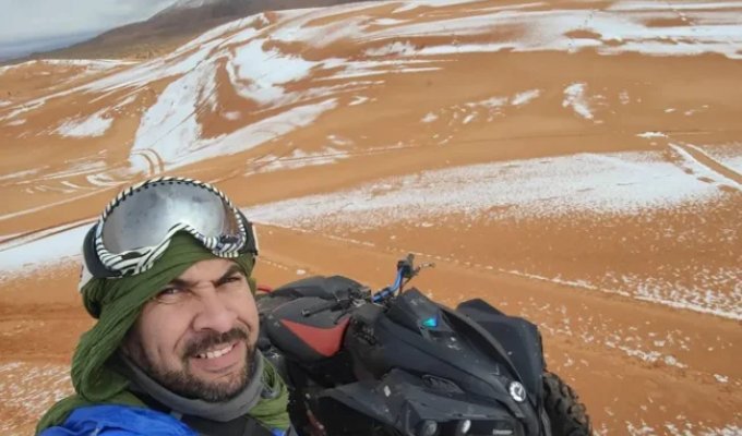 В пустыне Сахара выпал снег — это редчайшее явление для региона (2 фото + 2 видео)