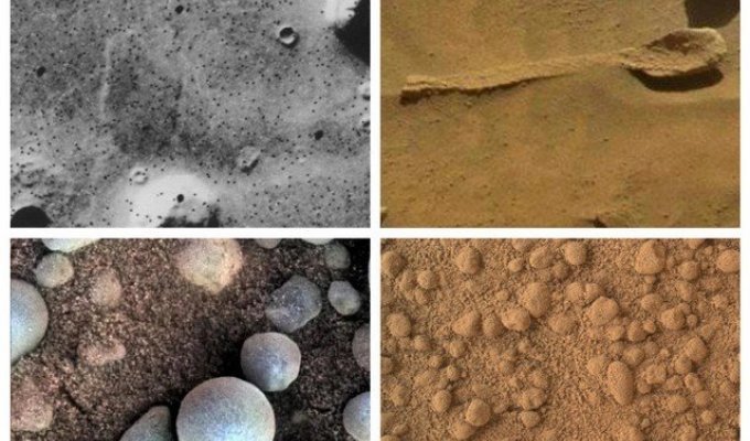 Пользователи нашли на поверхности Марса "ложки" и "человеческие кости" (11 фото)