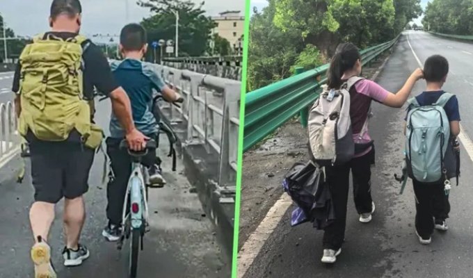 800 км пешком: отец из Китая проверил детей на прочность во время похода (3 фото)
