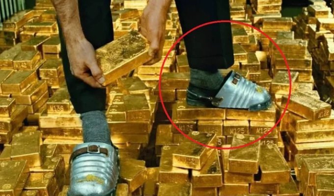 Why is every employee in gold and currency vaults required to wear metal shoes? (3 photos)