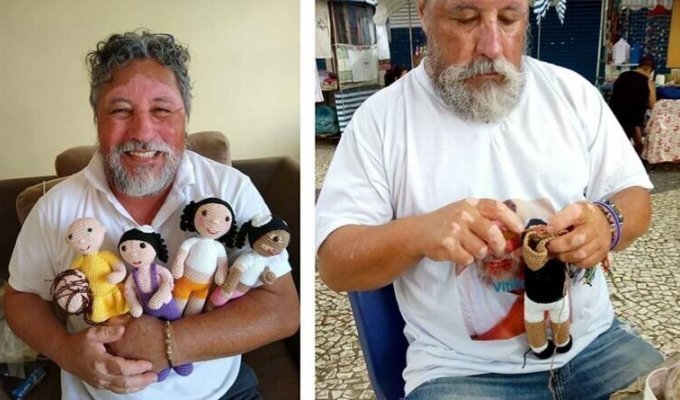 Дедушка вяжет куклы для поддержки детей с редким кожным заболеванием (10 фото)