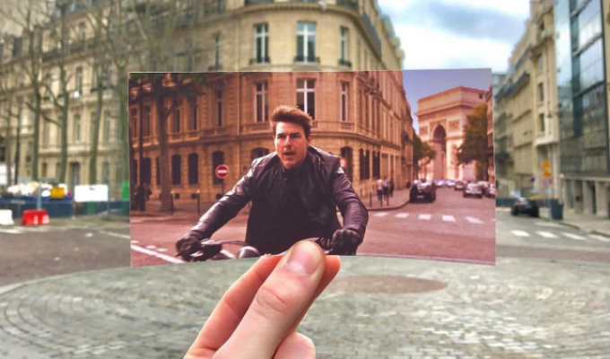 The guy compares pictures with frames from films with real places of their shooting (16 photos)
