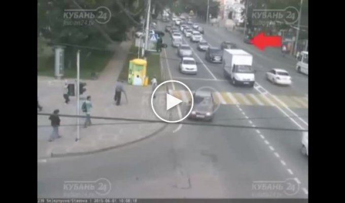 Авария с мотоциклистом в Краснодаре