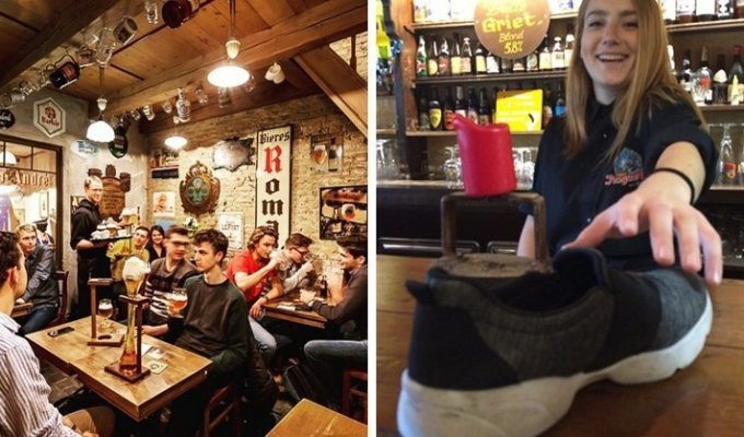 В этом бельгийском баре каждого посетителя просят сдать один ботинок (6 фото)