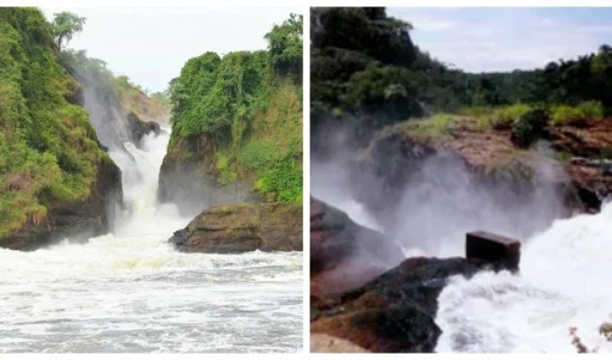 Murchison Falls is the most powerful waterfall in Uganda (4 photos + 1 video)