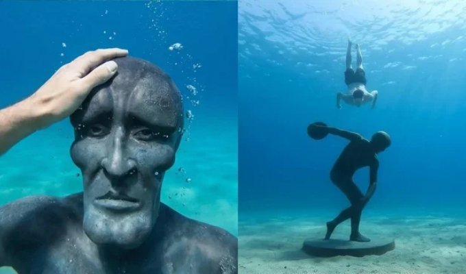 Шутник утопил «Дискобола» с лицом Сквидварда у берегов Греции (4 фото + 2 видео)