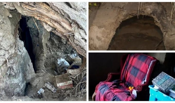 Homeless cave city found in California (12 photos + 1 video)