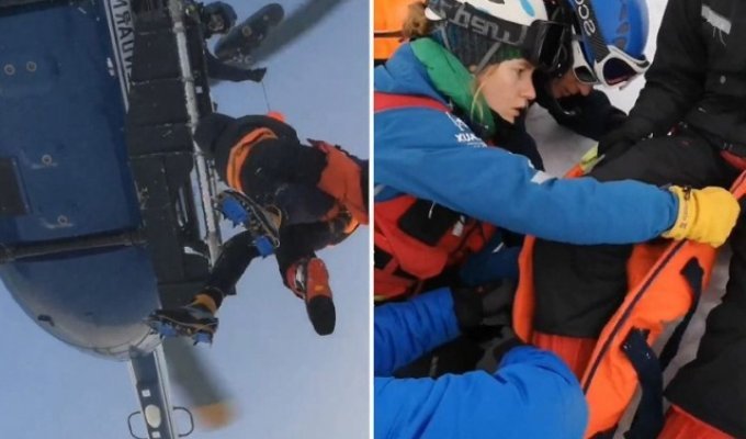 Невероятный уровень пилотирования во время эвакуации травмированного альпиниста (фото + 2 видео)