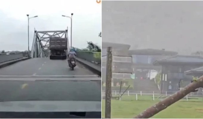 Powerful typhoon "Yagi" in Vietnam demolished a bridge along with cars on it (1 photo + 4 videos)