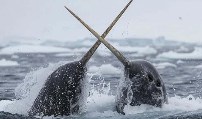 Нарвал: бесполезная палка или волшебный посох? (9 фото)