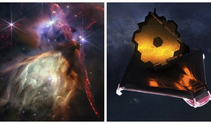 The James Webb Space Telescope showed the birth of new stars in a photo (4 photos + 2 videos)
