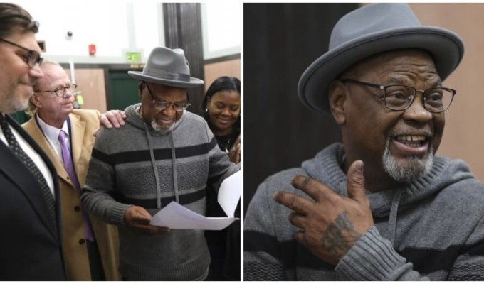 A US court found a man who served 48 years in prison not guilty (2 photos)