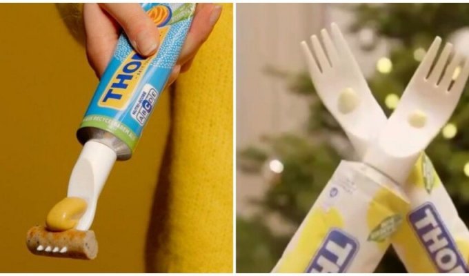 The Swiss invented a fork with mayonnaise inside (2 photos + 1 video)