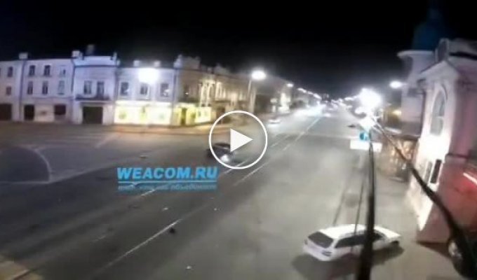 Ночное столкновение в центре Иркутска