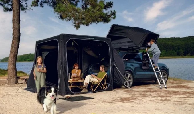 Porsche presented a tent for camping (7 photos)