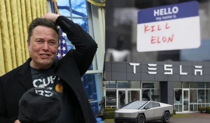 Невідомі обстріляли автосалон Tesla та закликали вбити Ілона Маска (5 фото)