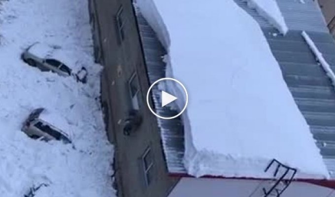 Снежное погребение автомобилей