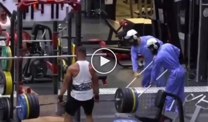 The athlete played a prank on gym visitors