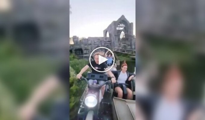 Roller coaster made in the style of Hagrid's motorcycle from Harry Potter Harry Potter, motorcycle, Hagrid