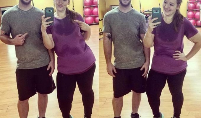 Муж с женой ходили 2 года в спортзал, чтобы сбросить вес и сделать фото, которое раньше не получалось (17 фото)