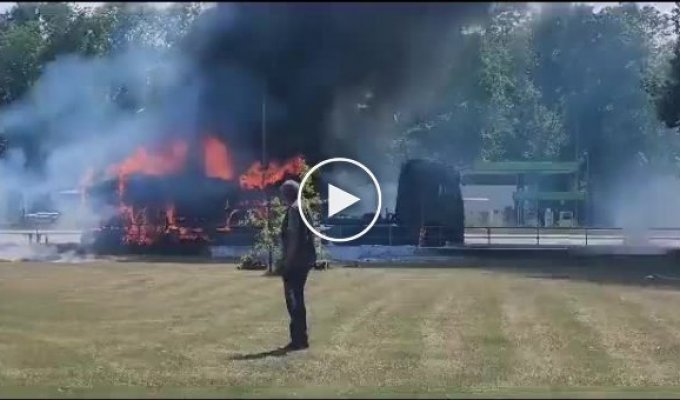 Someone set fire to a NATO military fuel truck in Latvia