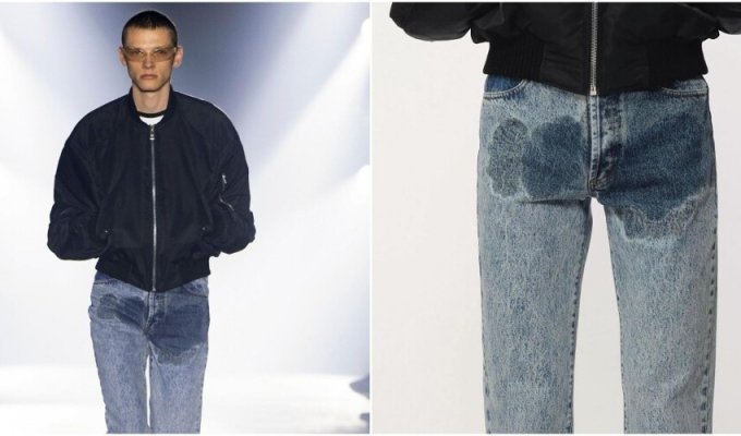 A famous brand presented jeans with wet spots (5 photos)