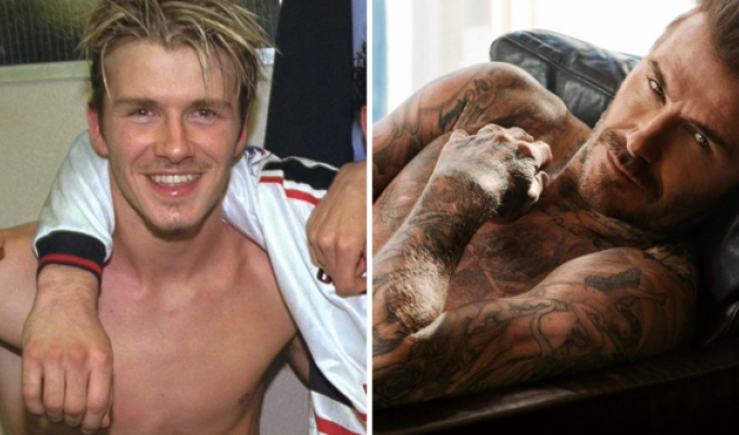 Celebrities with and without tattoos (13 photos)