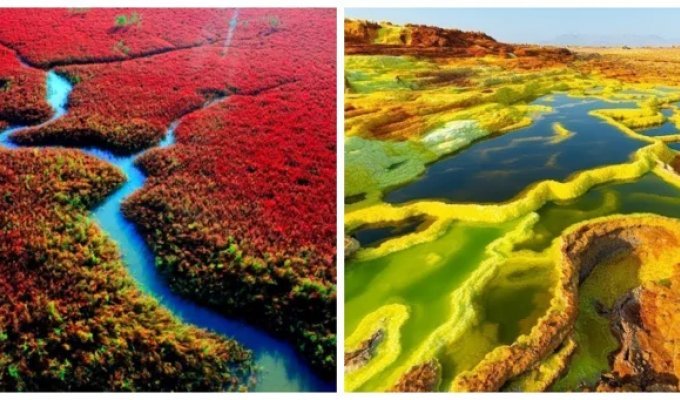 10 поразительно ярких мест мира с природой, раскрашенной в разные цвета (11 фото)