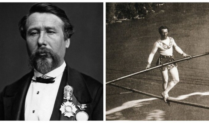 The incredible tightrope walker Charles Blondin (7 photos)