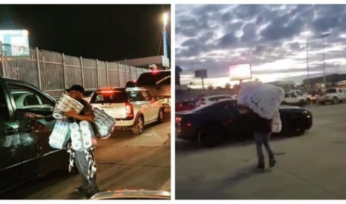 Американцы штурмуют границу с Мексикой и опустошают местные магазины (1 фото)