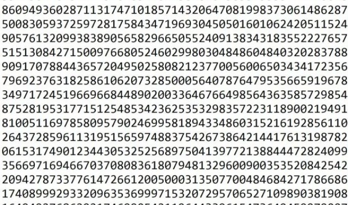 A new largest prime number has been discovered - two to the power of 136,279,841 minus one