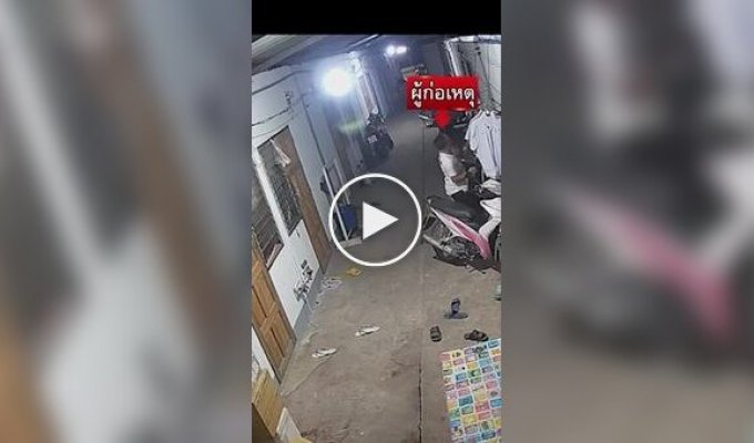 In Thailand, a pervert stole clothes and was caught on video