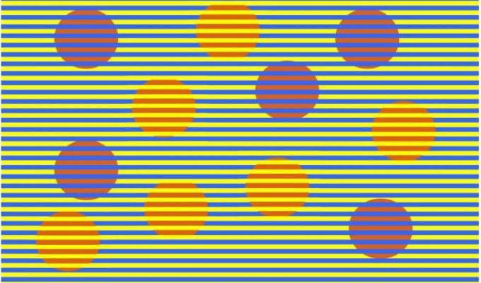 Оптическая иллюзия "Конфети": какого цвета круги? (3 картинки)