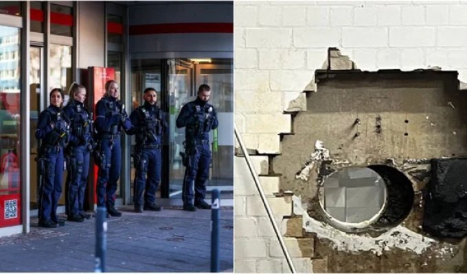 Рождественский триллер в Германии: грабители просверлили банк и обчистили 3000 сейфов (4 фото + 2 видео)