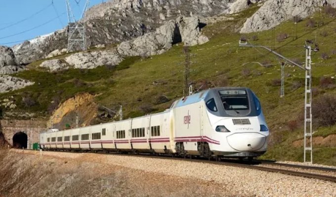 In Germany, a man stopped a moving train by running onto the tracks (2 photos)