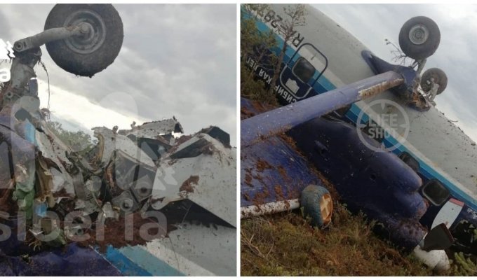 Пассажирский Ан-28 совершил жесткую посадку в Томской области (7 фото)