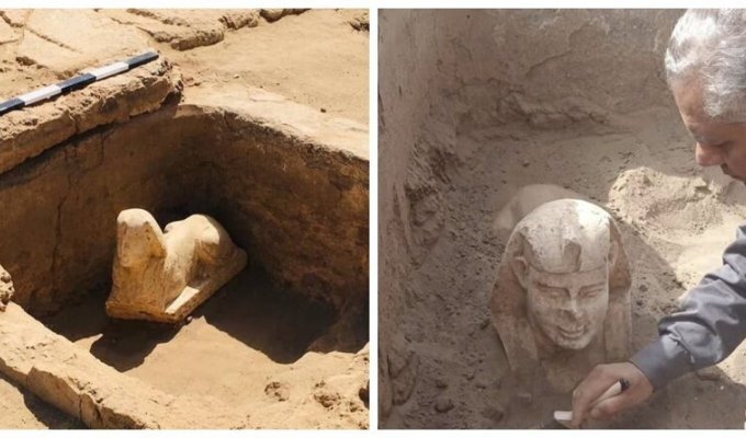 In Egypt, they unearthed a hut of the Roman era and a sphinx with the face of a Roman emperor (4 photos)