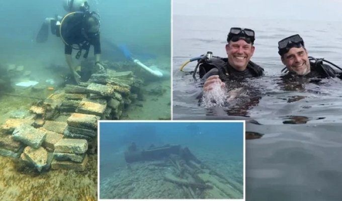Подводная «дорога из жёлтого кирпича» привела дайверов к затонувшим кораблям (6 фото)