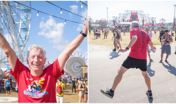 Grandfather at a rave: 79-year-old partygoer visited dozens of festivals (8 photos + 1 video)
