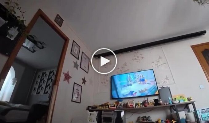 A first-person camera showed a funny moment in a child's life