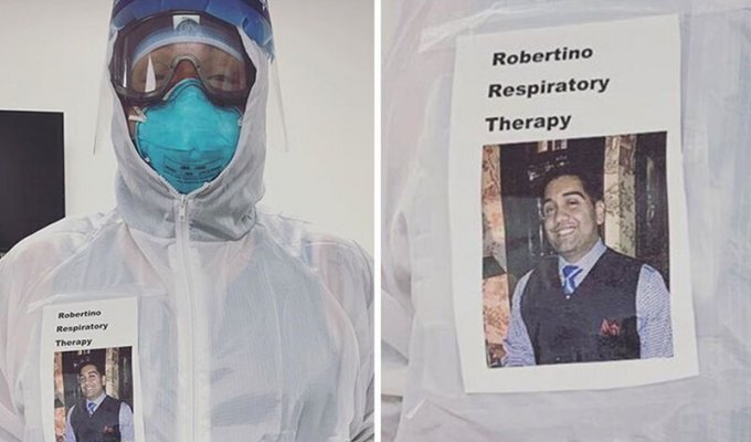 Врачи прикрепляют улыбающиеся фотографии на свои защитные костюмы, чтобы успокоить пациентов (6 фото)
