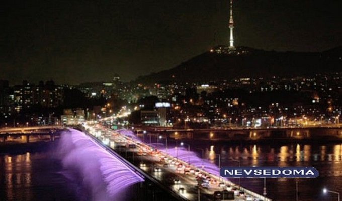 Необычный автомобильный мост в Сеуле (4 фото)