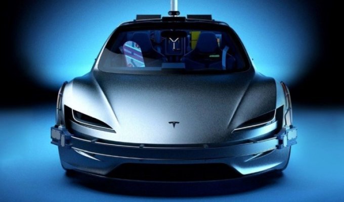Tesla Roadster вместо DeLorean из фильма "Назад в будущее" (7 фото)