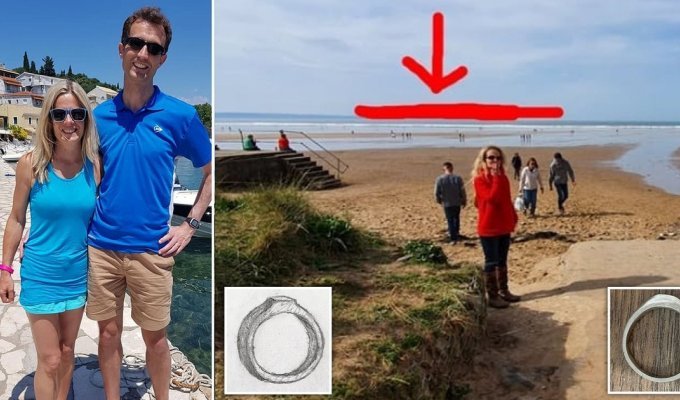 Британке вернули потерянное в океане обручальное кольцо в день годовщины свадьбы (5 фото)