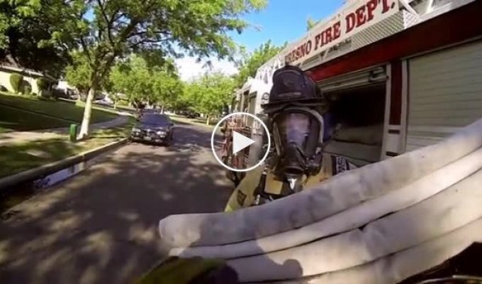 Пожарный спас котенка с горящего дома